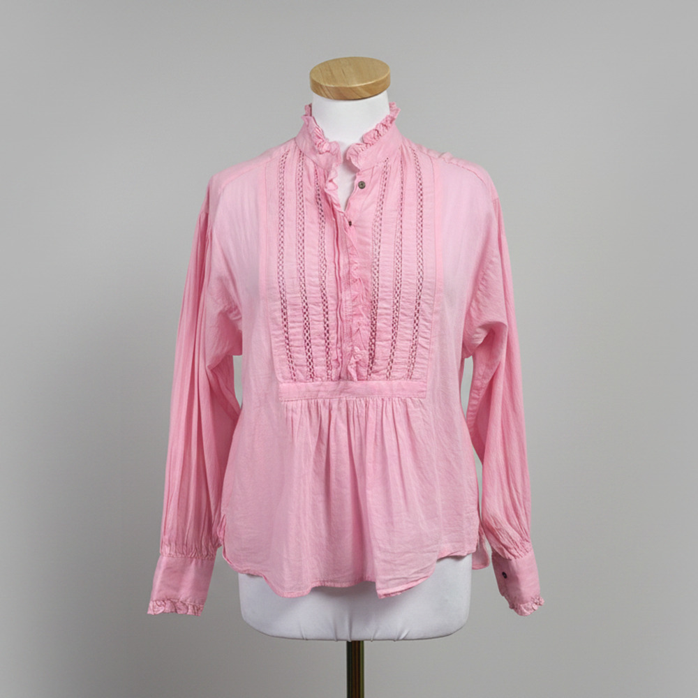 Antik Batik pink cotton blouse, size XS